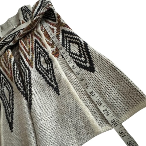 Woven Heart Women's L Tan & Brown Sleeved Boho Open Front Knit Cardigan Sweater - Picture 11 of 15